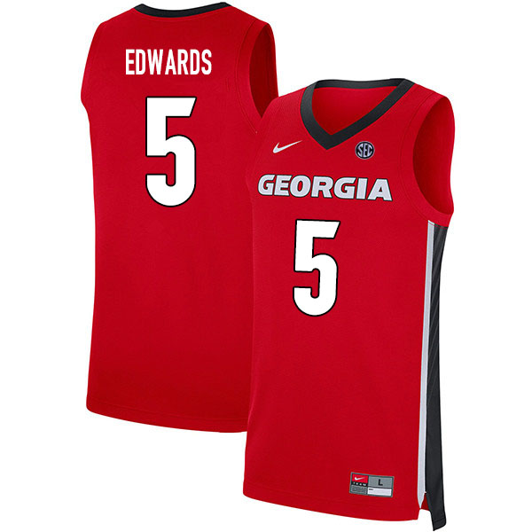 2020 Men #5 Anthony Edwards Georgia Bulldogs College Basketball Jerseys Sale-Red